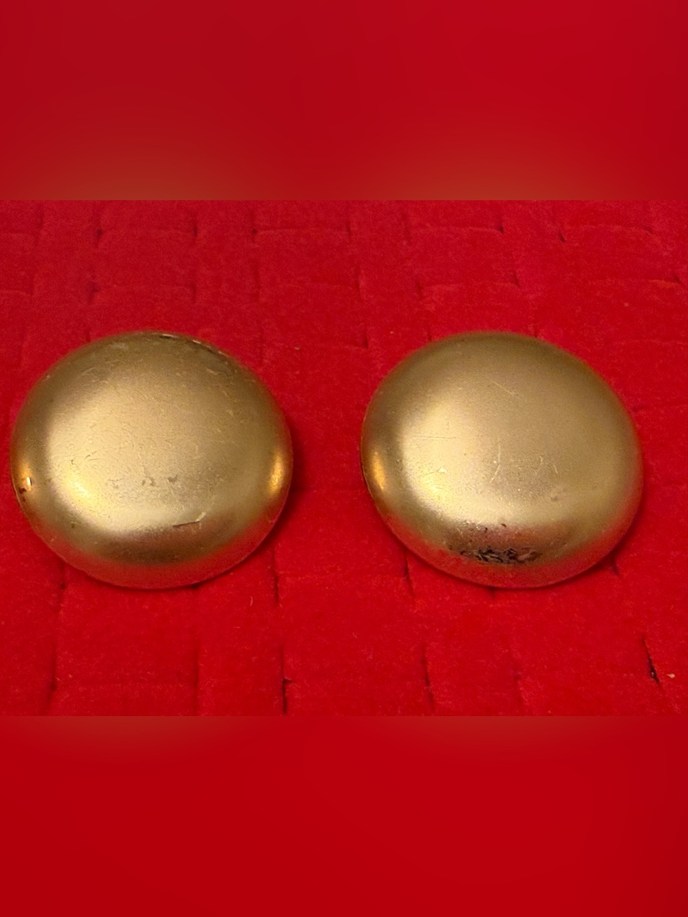 Vintage Matte Statement Gold-Tone Round Dome Clip-On Earrings